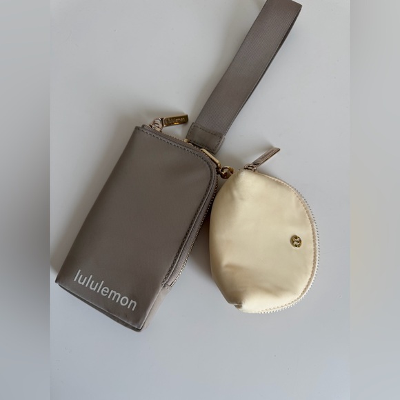 lululemon athletica Handbags - Lululemon Dual Pouch Wristlet in beige and Ivory nylon material